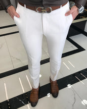 Load image into Gallery viewer, Aulus Ivory Slim Fit Solid Pants
