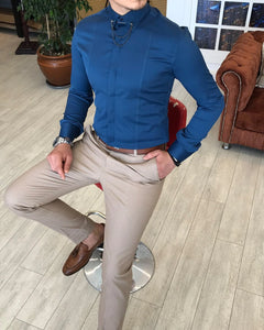 Olivier Laurent Trim Fit Solid Color Dress Shirt