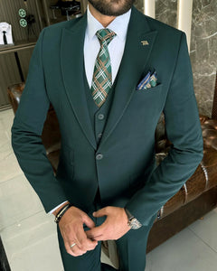 Royce Clayton Slim-Fit Solid Green Suit