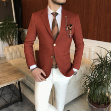 Load image into Gallery viewer, Amur Tile Single Breasted Slim-Fit Blazer

