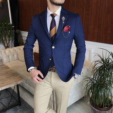 Load image into Gallery viewer, New Navy Blue Single Breasted Slim-Fit Blazer
