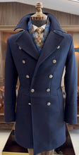 Cargar imagen en el visor de la galería, Alaska Double-Breasted Slim Fit Blue Coat
