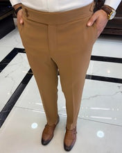Load image into Gallery viewer, SleekEase Camel Slim-Fit Solid Pants
