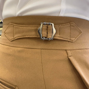 SleekEase Camel Slim-Fit Solid Pants