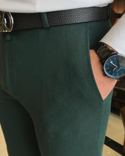 Charger l&#39;image dans la galerie, Aulus Green Slim Fit Solid Pants
