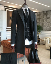 Cargar imagen en el visor de la galería, Charleston Slim Fit Gray Wool Blend Overcoat
