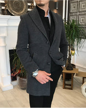 Cargar imagen en el visor de la galería, Charleston Slim Fit Gray Wool Blend Overcoat

