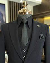 Load image into Gallery viewer, Royce Alger Slim-Fit Solid Black Suit
