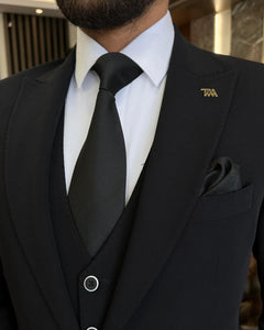 Royce Alger Slim-Fit Solid Black Suit