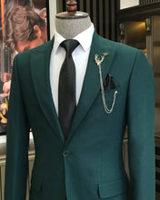 Charger l&#39;image dans la galerie, Bram Stoker Slim-Fit Solid Green Suit
