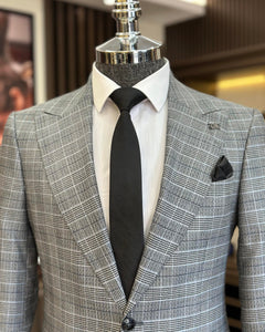 Stanley Slim-Fit Plaid Gray Suit