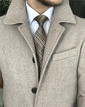 Charger l&#39;image dans la galerie, Alaska Slim Fit Vizon Double Breasted Wool Overcoat
