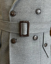 Cargar imagen en el visor de la galería, Madison Double-Breasted Belted Slim Fit Gray Coat
