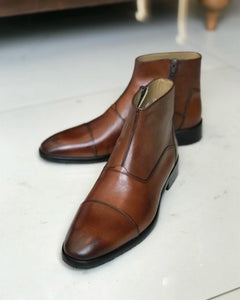 Allen Adams Brown Leather Chelsea Boots