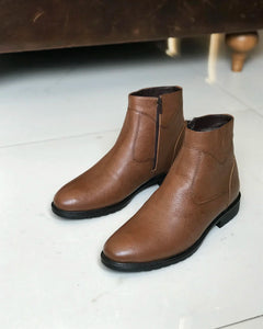 Lorencio Adams Taba Leather Chelsea Boots