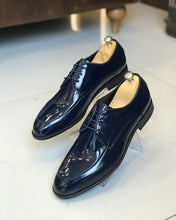 Carica l&#39;immagine nel visualizzatore di Gallery, Allen Adams Black Calf Leather Shiny Oxford Shoes

