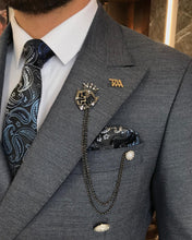 Cargar imagen en el visor de la galería, Clark Slim-Fit Solid Double Breasted Dark Blue Suit
