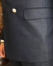 Cargar imagen en el visor de la galería, Stanley Slim-Fit Solid Double Breasted  Navy Blue Suit
