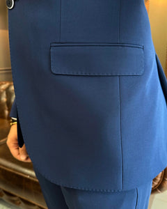 Royce Lewis Slim-Fit Solid Blue Suit
