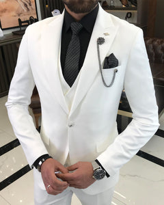 Everett Slim-Fit Solid Ivory Suit