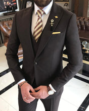 Load image into Gallery viewer, Hank Slim-Fit Solid Brown Suit
