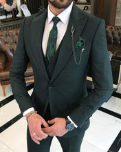 Load image into Gallery viewer, Elliott Slim-Fit Solid Green Suit
