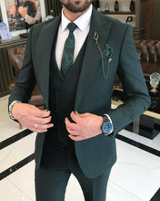 Load image into Gallery viewer, Elliott Slim-Fit Solid Green Suit
