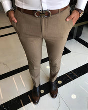 Load image into Gallery viewer, Marcel Barone Brown Slim Fit Solid Pants
