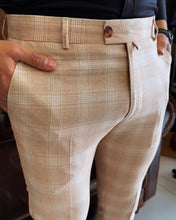 Load image into Gallery viewer, SleekEase Orange Slim-Fit Plaid Pants
