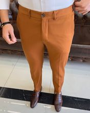 Carica l&#39;immagine nel visualizzatore di Gallery, SleekEase Orange Slim Fit Solid Pants

