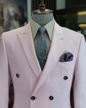 Load image into Gallery viewer, Clark Slim-Fit Solid Double Breasted Pink Suit
