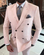 Cargar imagen en el visor de la galería, Clark Slim-Fit Solid Double Breasted Pink Suit
