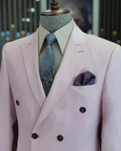 Laden Sie das Bild in den Galerie-Viewer, Clark Slim-Fit Solid Double Breasted Pink Suit
