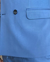 Cargar imagen en el visor de la galería, Clark Slim-Fit Solid Double Breasted Blue Suit
