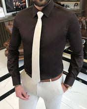 Load image into Gallery viewer, Olivier Leroy Trim Fit Solid Color Dress Shirt
