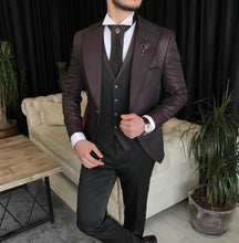 Load image into Gallery viewer, Hudson Maroon Slim-Fit Tuxedo
