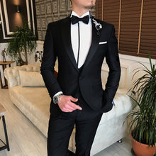 Load image into Gallery viewer, Egon Black Slim-Fit Tuxedo
