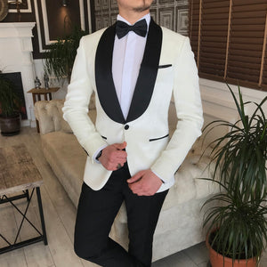 Absko White Slim-Fit Tuxedo