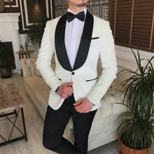 Load image into Gallery viewer, Absko White Slim-Fit Tuxedo
