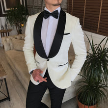 Load image into Gallery viewer, Absko White Slim-Fit Tuxedo
