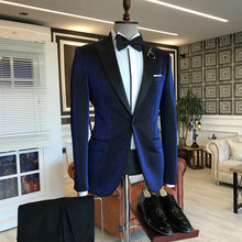 Load image into Gallery viewer, Armstrong Navy Blue Slim-Fit Tuxedo
