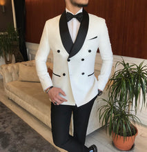Load image into Gallery viewer, Hudson White Double Breasted Slim-Fit Tuxedo
