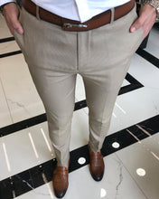 Load image into Gallery viewer, Jethro Camel Slim Fit Striped Pants
