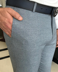 Dawson Blue Slim-Fit Striped Pants