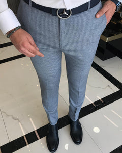Dawson Blue Slim-Fit Striped Pants