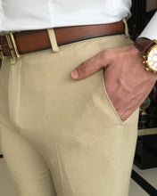 Load image into Gallery viewer, Dominic Camel Slim Fit Solid Pants
