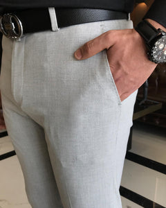 Dominic Gray Slim Fit Solid Pants
