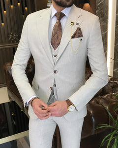 Malcolm Slim-Fit Solid Beige Suit