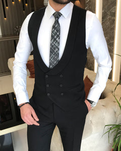 Bram Couvreur Black Solid Slim Fit Suit