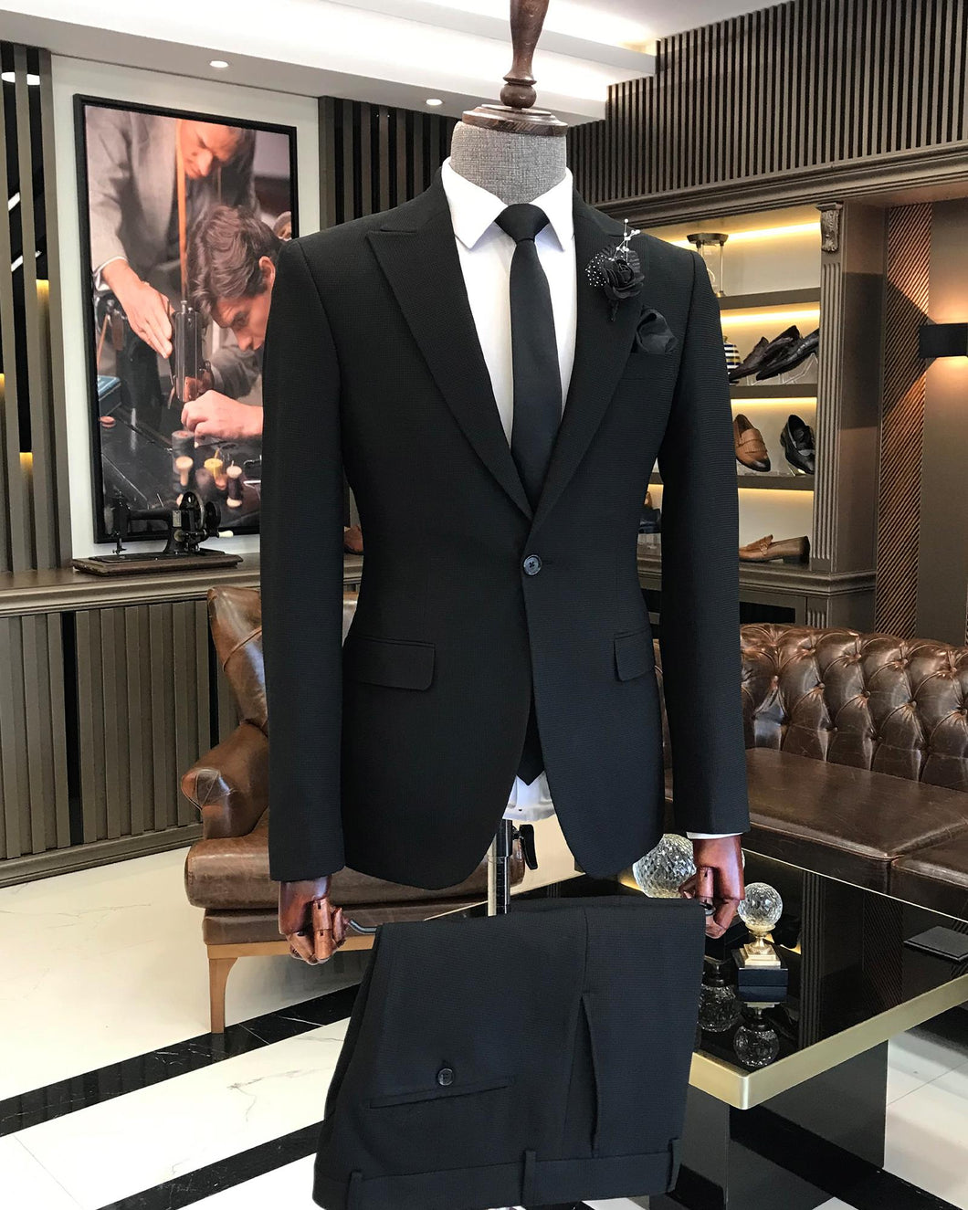 Bennett Slim-Fit Solid Black Suit